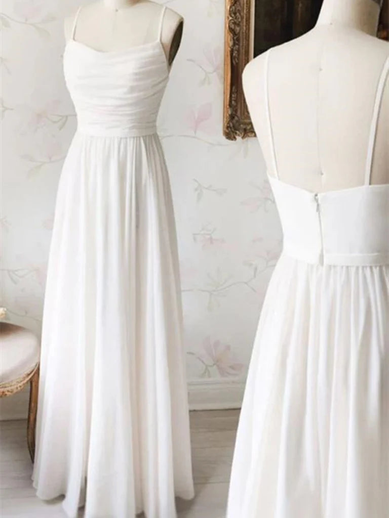 A Line Backless Prom Gown Formal Evening Dresses